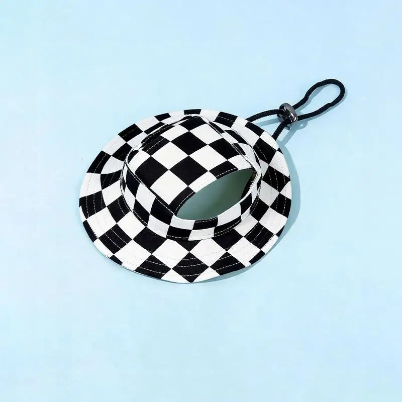 Summer Pet Cat Sun Hat Ear Holes Cute Kitten Fisherman Cap UV Qme B S