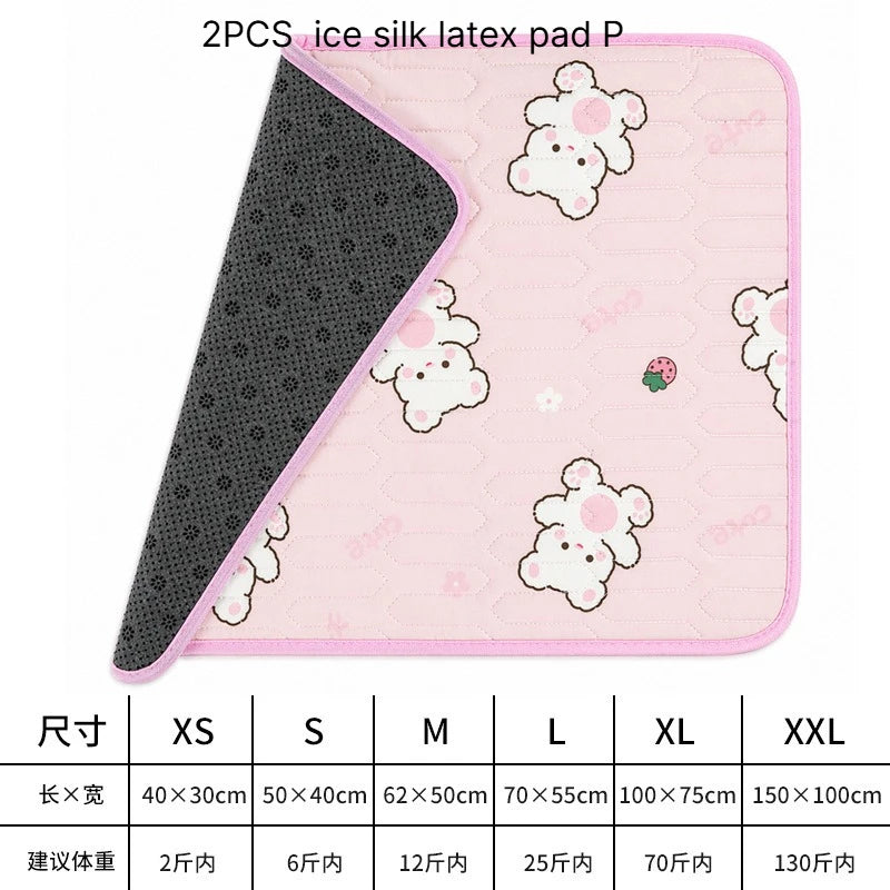 A Cooling Mat Summer Pet Cold Bed Extra Large For Small Big Dogs Pet Accessories Cat Durable Blanket Sofa Cat Ice Pad Blanket Qme ice silk latex padP M