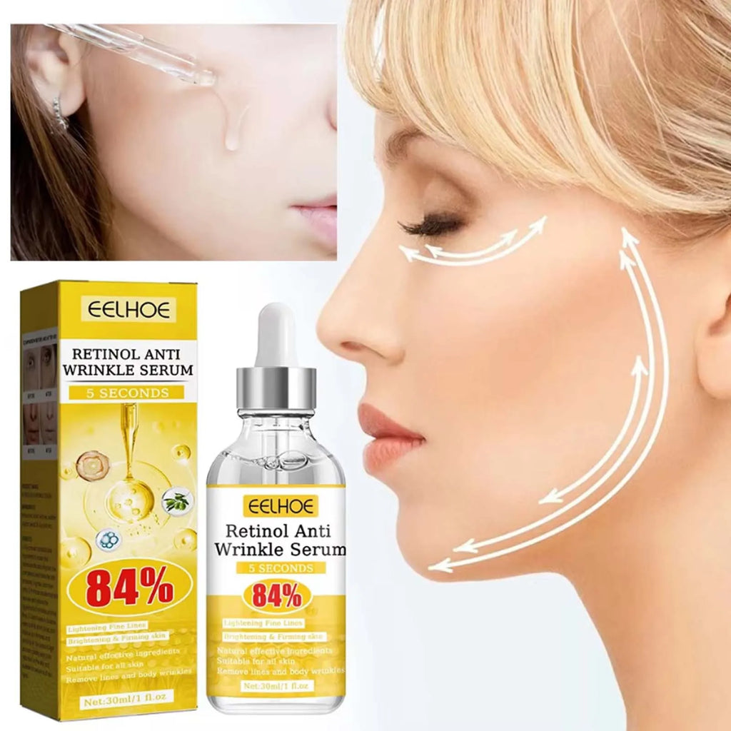 Retinol Anti-Wrinkle Serum Anti Aging Face Lifting Firming Fade Fine Lines Moisturizing Skin Care Hyaluronic Acid Facial Serum Qme