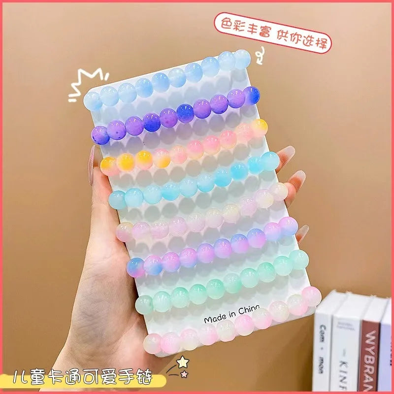 Chinese Imitation Bodhi Plate Playing Bracelet Girl Gradient Glass Bead Bracelet for Unisex Present DIY Jewelry Wholesale Qme