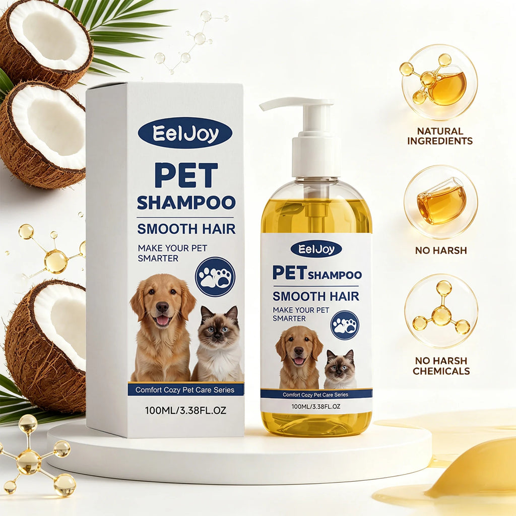 Coconut Oil Pet Shampoo Cleaning Fur Eliminate Odor Smoothing & Softening Hair Natural Formula Moisturizing Pet Hair Conditioner Qme
