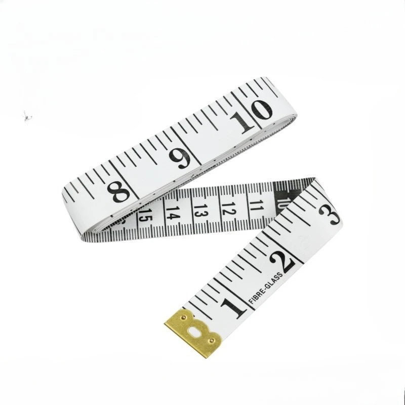 150cm/60" Body Measuring Ruler Sewing Tailor Tape Measure Centimeter Meter Sewing Measuring Tape Soft Qme 1.5mx2.0cm-white