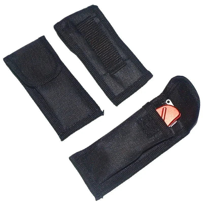 Durable Nylon Folding Knife Sheath - Double-Layer Oxford Cloth Storage Pouch for Shockproof Multi-Tool Organizer Qme