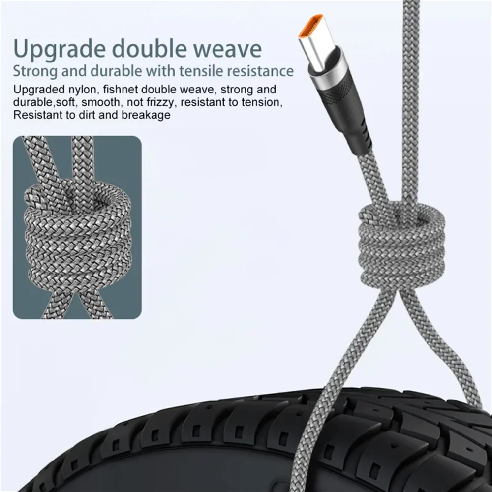 USB Type-C Fast Charging Data Cord Mobile Phone Nylon Braided Data Cable 1M/2M/3M/5M PD Charging Line For Xiaomi Samsung Oneplus Qme