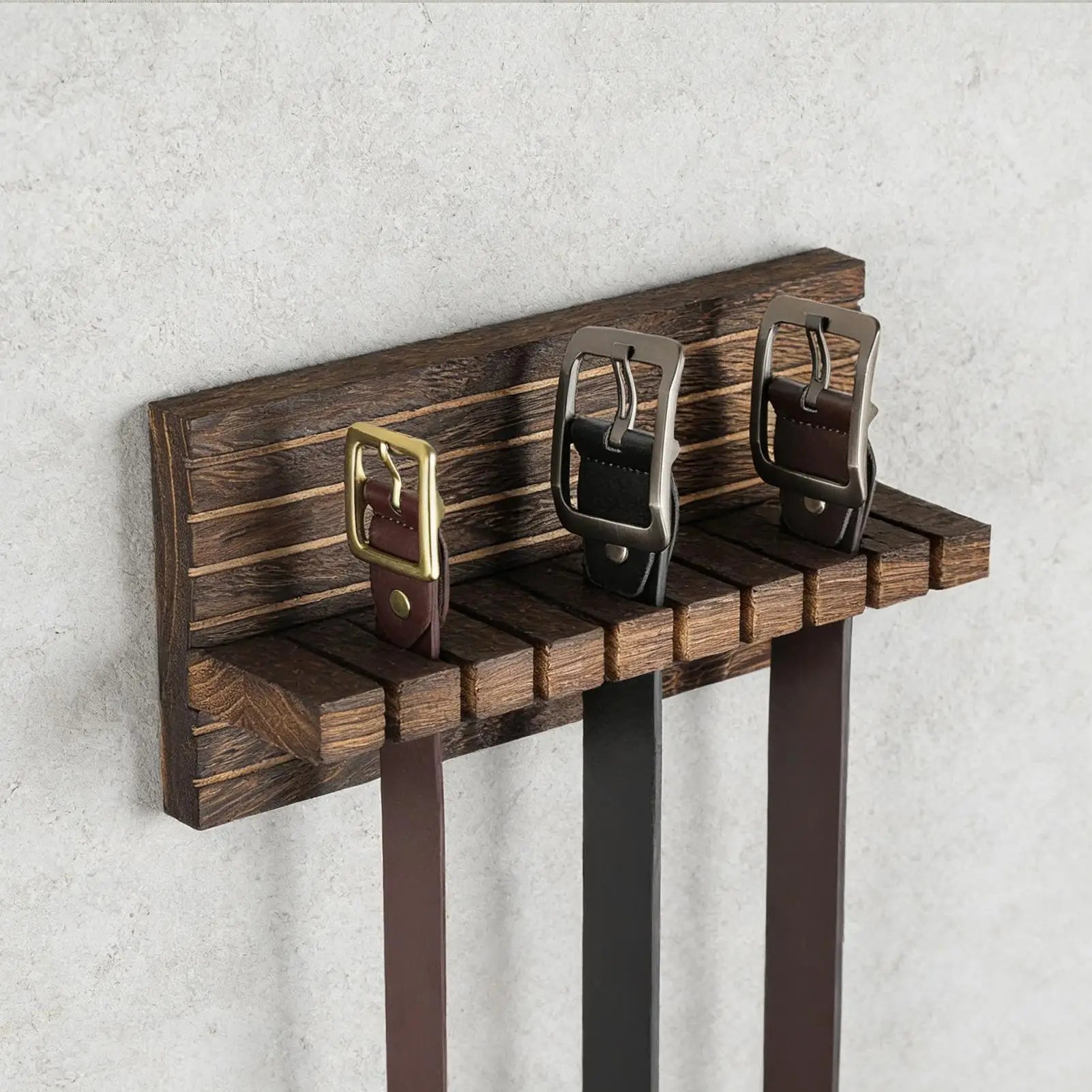 Belt Rack Sturdy Space Saving Wooden Tie Hanger Organizer Storage Qme
