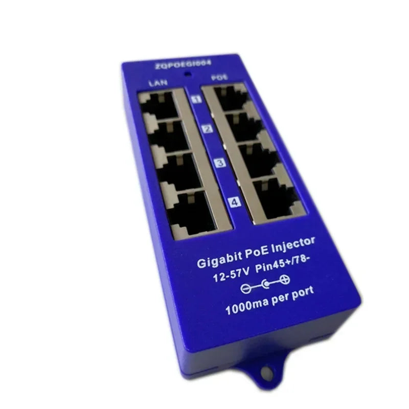 Mode B Gigabit PoE Injector 1000Mbps PoE Patch Panel 802.3af For up to 8 IP Cameras WiFi Access Point(AP) Qme