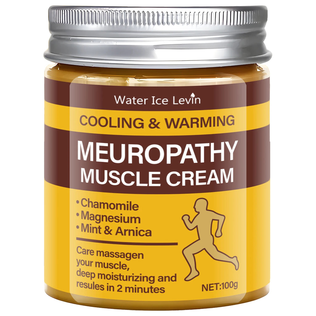 Cooling & Warming Meuropathy Muscle Cream with Chamomile & Magnesium for Neuropathy, Deep Moisturizing Results in 2 Minutes Qme Gold 100g