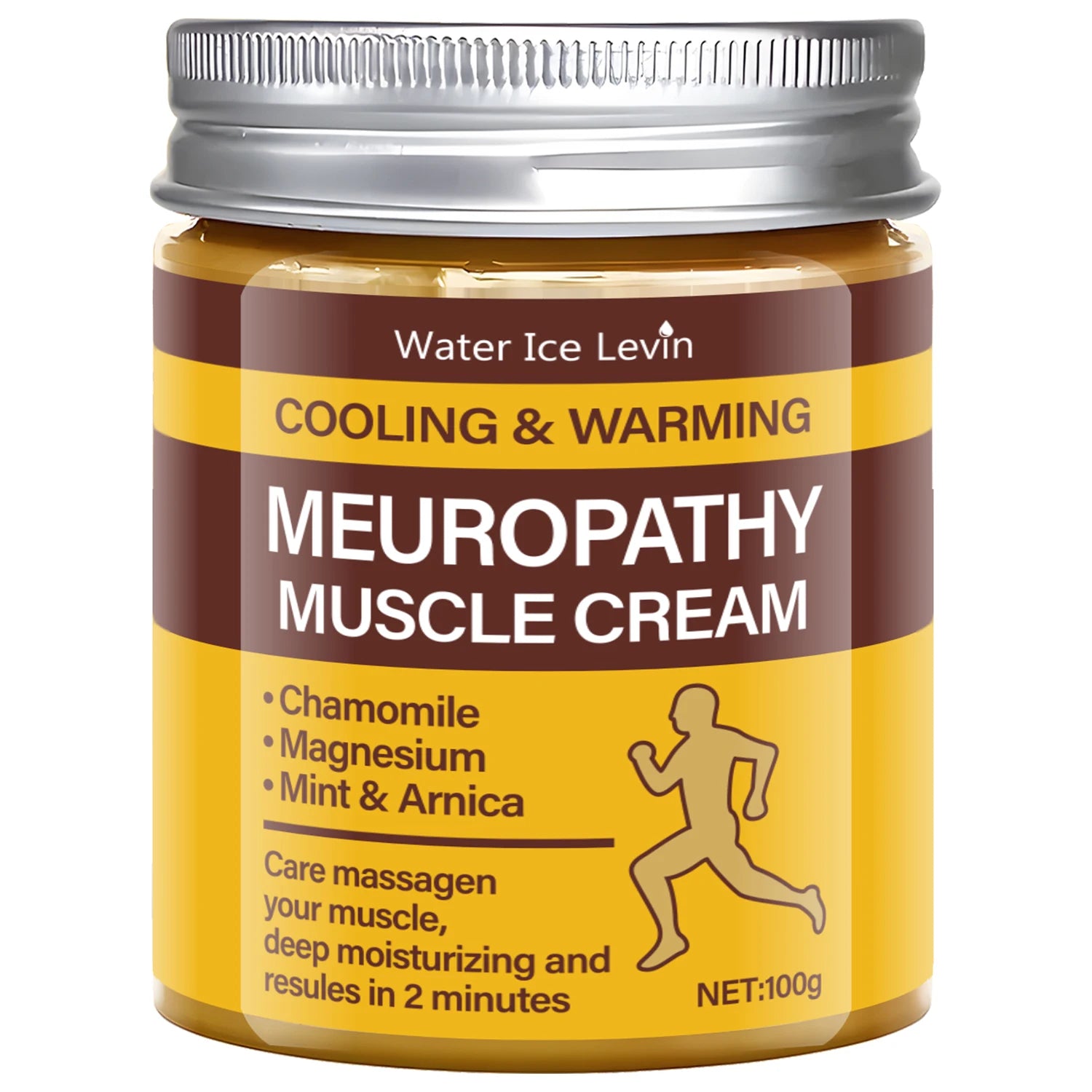 Cooling & Warming Meuropathy Muscle Cream with Chamomile & Magnesium for Neuropathy, Deep Moisturizing Results in 2 Minutes Qme Gold 100g