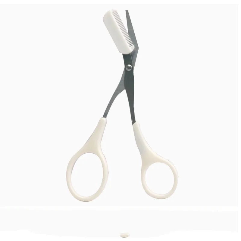 1/3PCS Eyebrow Trimmer Makeup Tools Stainless Steel Eyebrow Scissors with Comb Hair Removal Eyebrows Shaping Makeup Tools Qme 1PC White