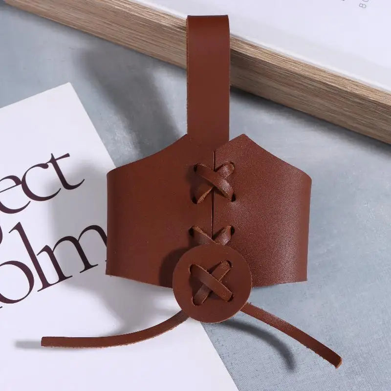 PU Leather Cup Sleeve Medieval Belt Horn Holder Adjustable Belt Mug Holder Cup Holder For Outdoor Activity Supplies Qme