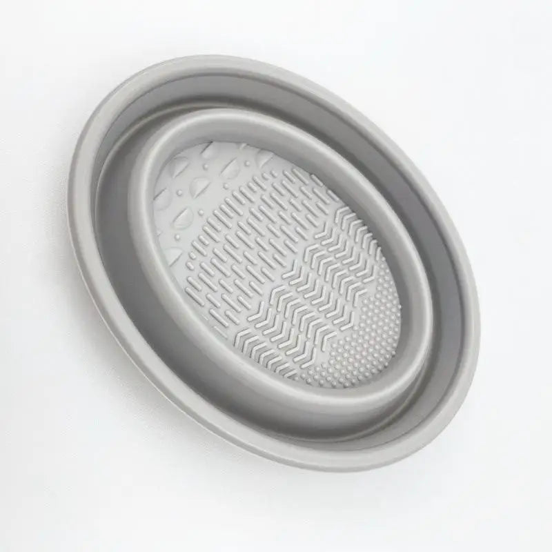 Folding Powder Puff Cleaning Bowl Eyeshadow Brushes Wash Clean Mat Qme Gray