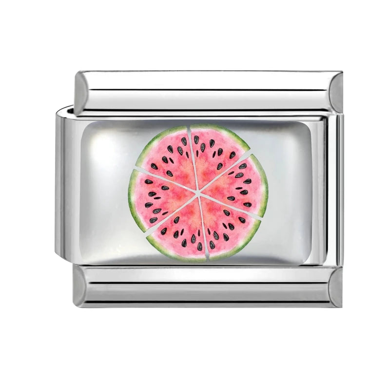 2025 Lemon Strawberry Guava Grape Colorful Fruit Series Italian Charm Link fit 9mm Stainless Steel Jewelry DIY Making Bracelets Qme Style 20