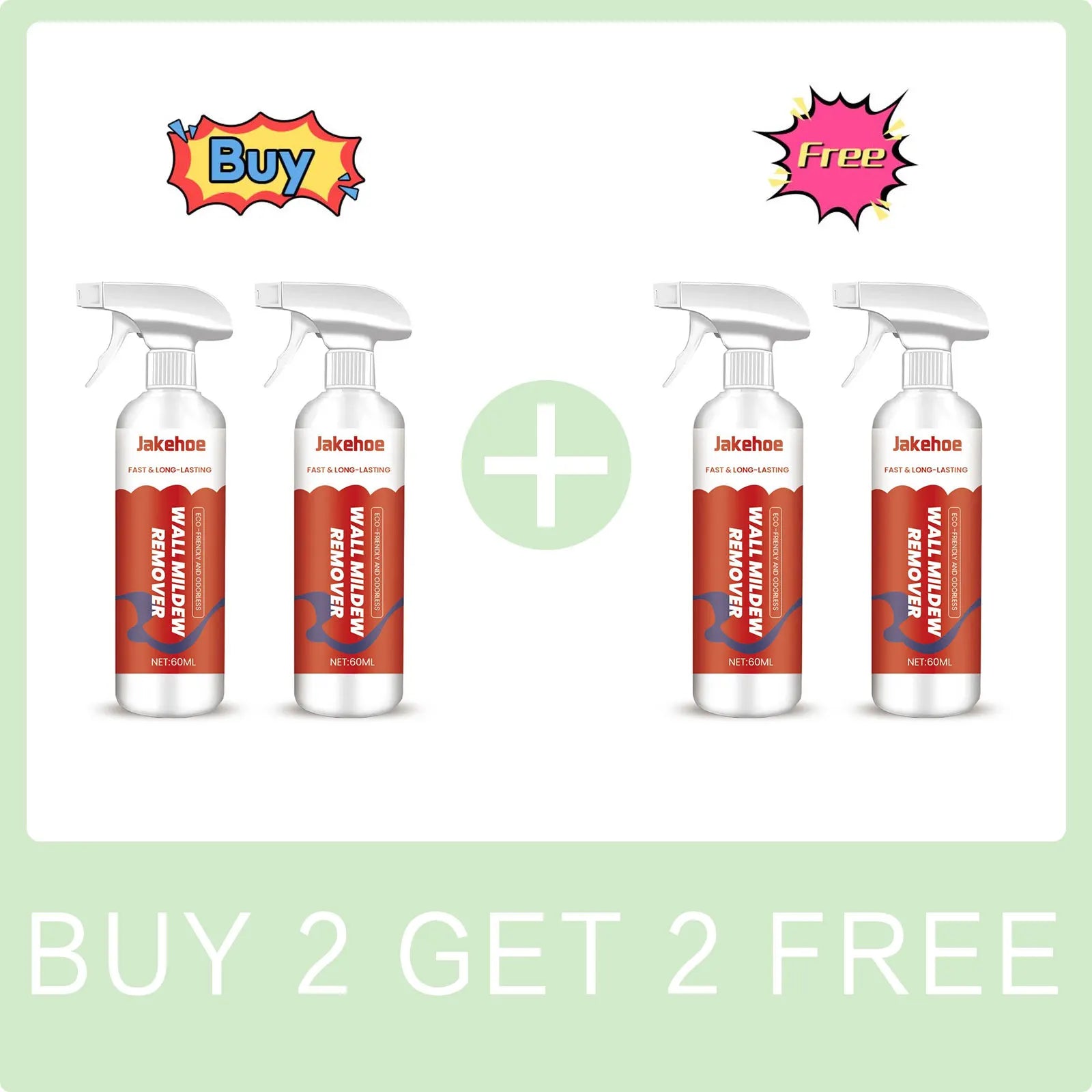 60ML Bathroom & Kitchen Mold Removal Spray Wall Stain Remover Gap Foam Mildew Cleaner Effective Wall Cleaning Agent for Home Qme Buy 2 Get 2 Free