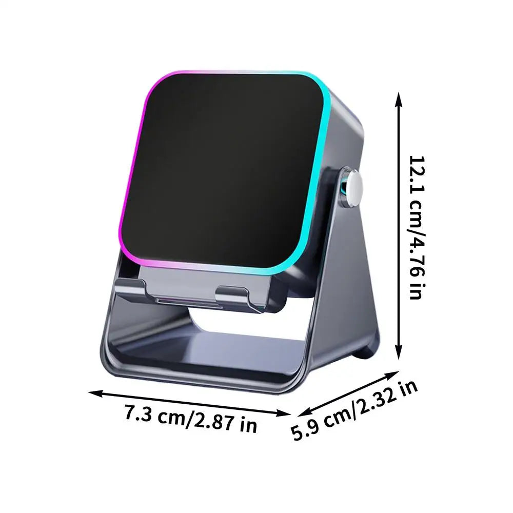 Induction Speaker For Cell Phone Audio Station Foldable with Light Phone Speaker Stand 10W for Home Office Travel Christmas Qme Black