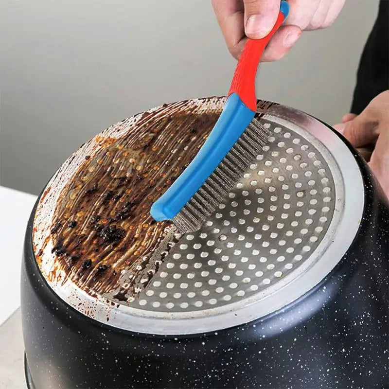 Heavy Duty Stainless Steel Wire Brush Comfortable Plastic Handle Qme