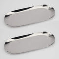 Stainless Steel Decorative Tray, 17.78 cm Long, Jewelry And Cosmetics Organizer for Bathroom Clutter, Small Storage Tray Qme silvery