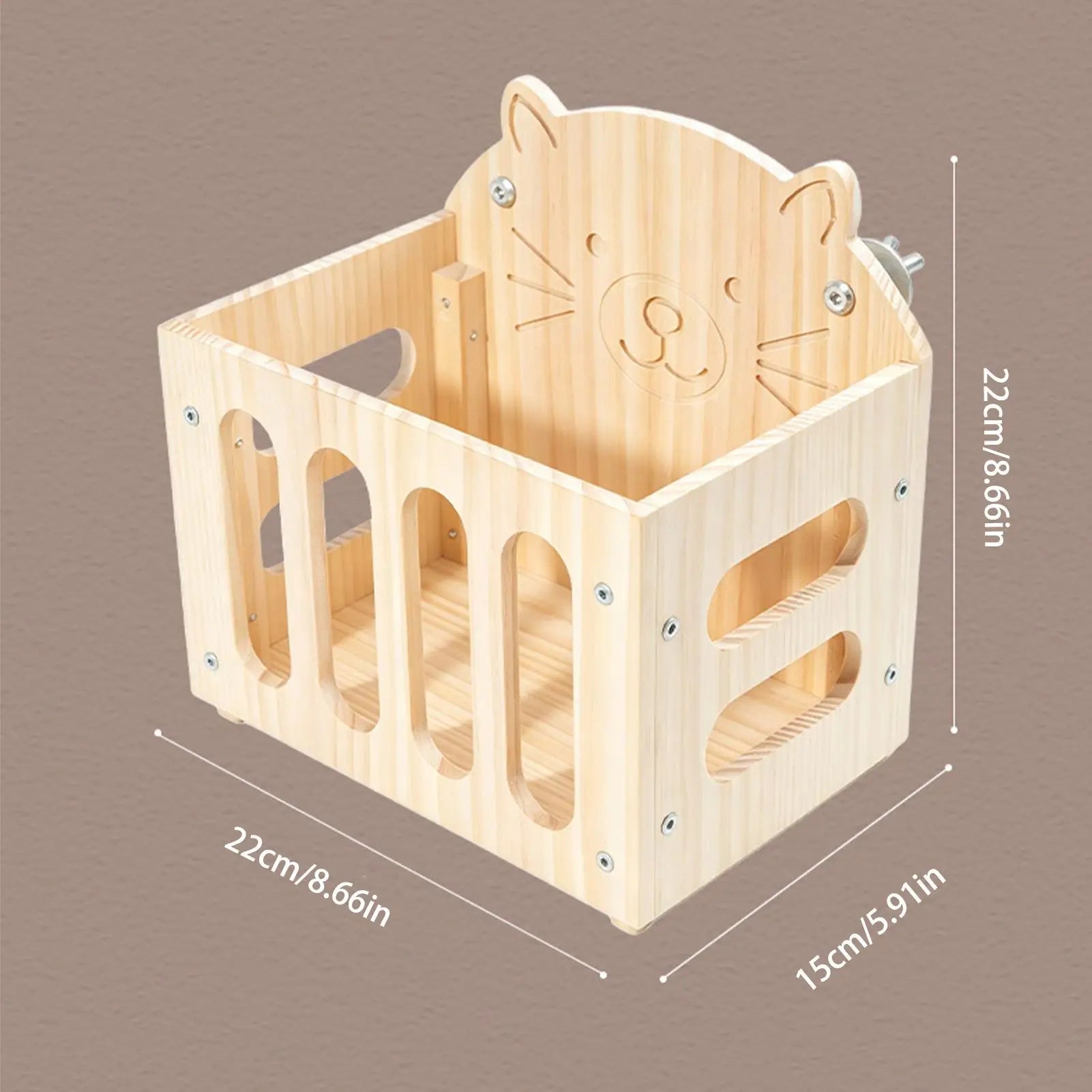 Bunny Hay Holder Cute Wooden Hangable Large Capacity Pet Supplies Qme