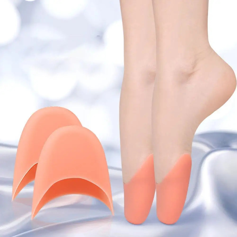 1 Pair Silicone Gel Toe Pads For Pointe Shoes Ballet Dance Foot Big Toe Protection Cushion Topper Cover Protector Pouch Reusable Qme