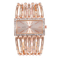 Women's Watch Luxury Rhinestone Quartz Cuff Bangle Watch Analog Stainless Steel Party Dress Wrist Watch Qme Rose