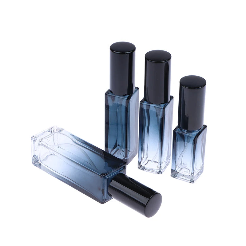 Gradient Blue Perfume Spray Bottle Empty Glass Atomizer Travel Qme
