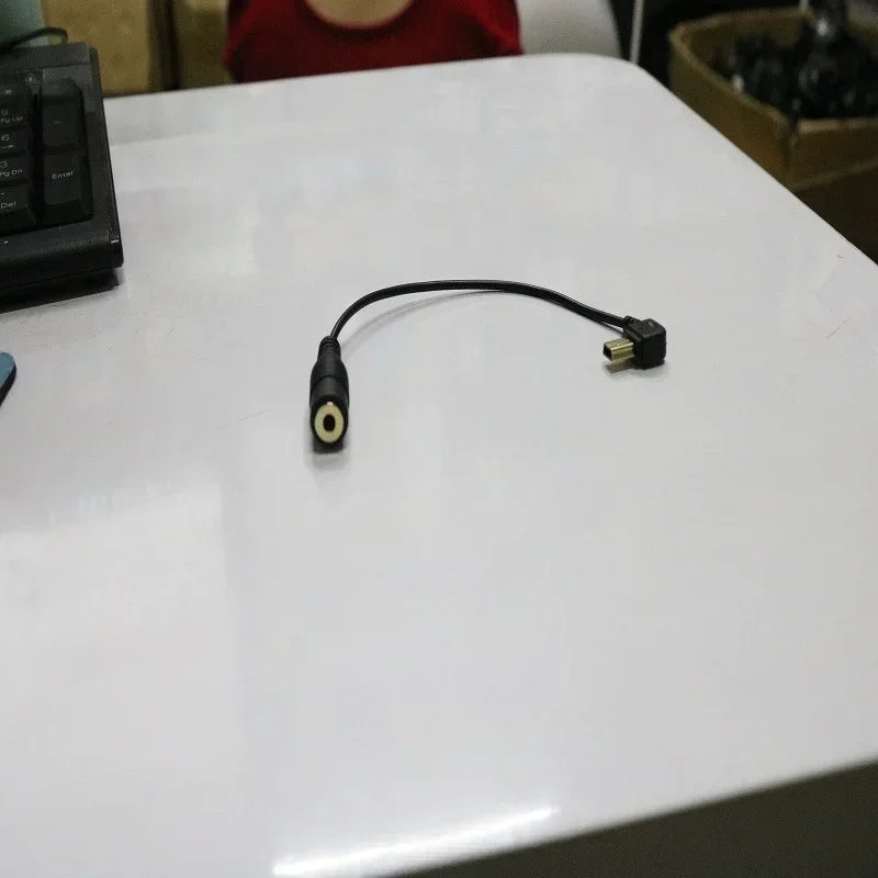 Audio Cable Cord for Sports Camera, 1pc 3.5mm Jack Female To Mini USB Male, Adapter for Active Clip Mic Microphone Qme