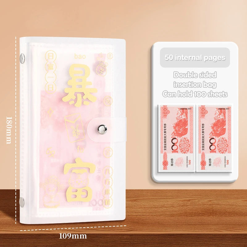 Saving 100 Envelopes Money Challenge Notebook Savings Binder Reusable Qme White