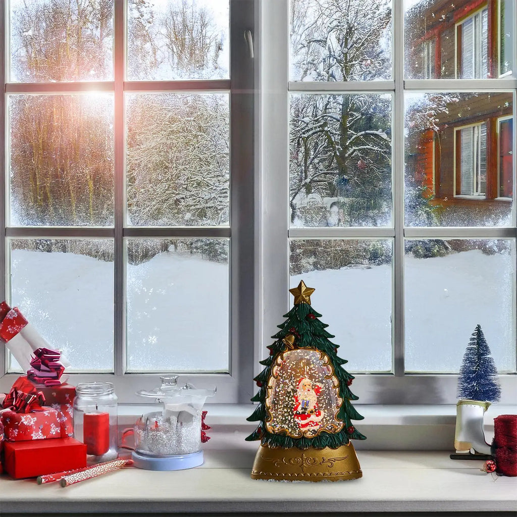 Christmas Snow Globes Glowing Globe Decoration Battery-operated Qme