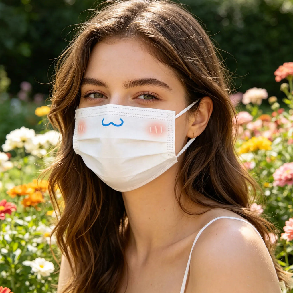 10Pcs Adult Cartoon Cute Disposable Mask Breathable 3 Layer Face Masks Anti Dust Disposable Protection Masks Qme