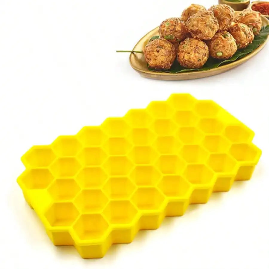 37 Grid Silicone Meatball Maker Rice Ball Shaker Mold Fish Balls Beef Qme yellow