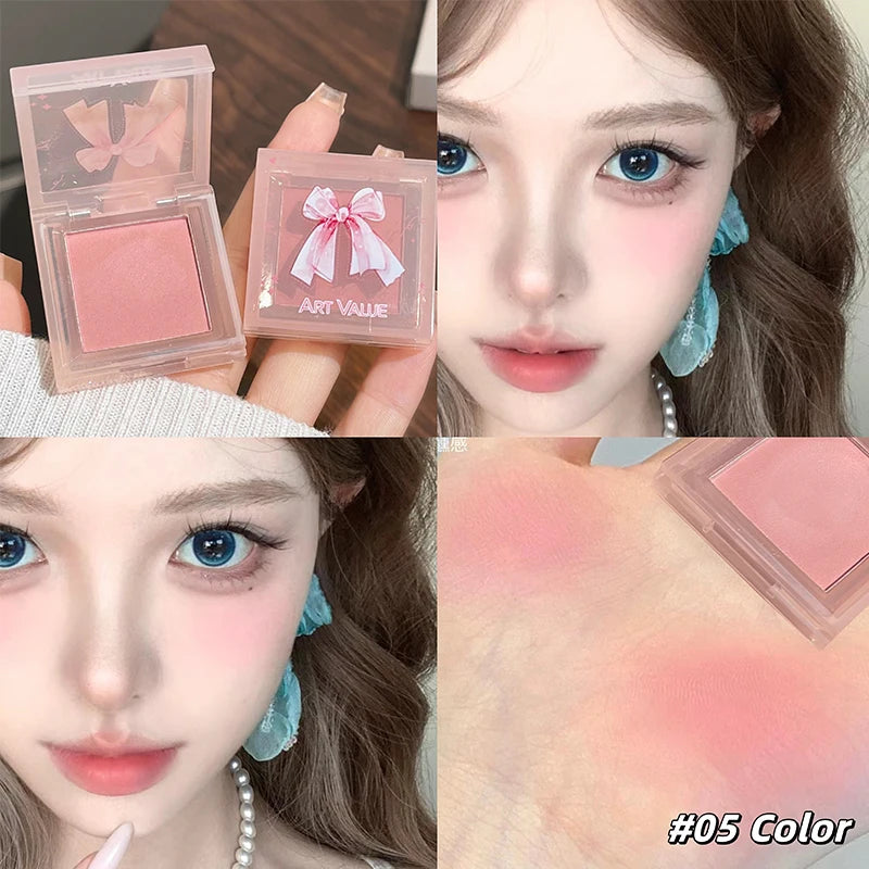ART VALUE 6Pcs Makeup Set Include 4pc Velvet Nude Matte Liquid Lipstick And 1pc Face Blush Palette With Necklace Gift Cosmetics Qme