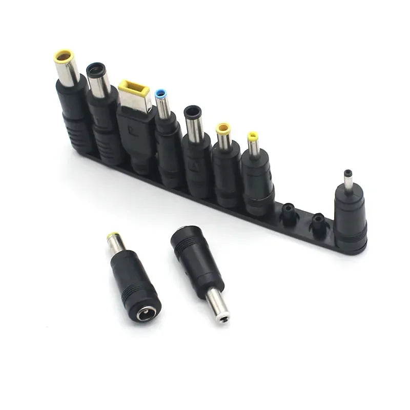 10pcs/set Universal for Notebook Laptop DC Power Charger Supply Adapter Tips Connector Jack to Plug Charging Qme