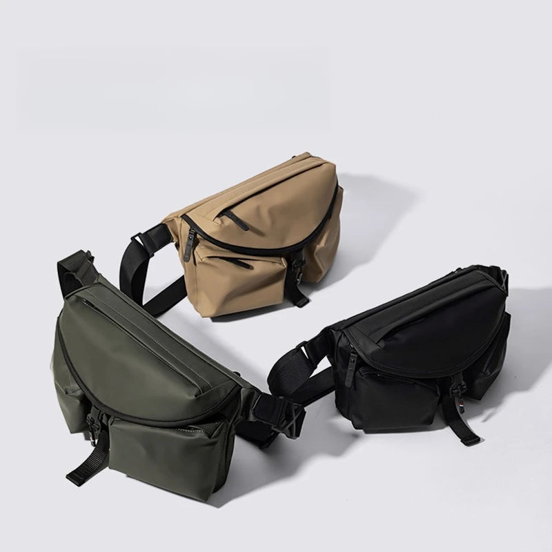 Lightweight PU Waterproof Crossbody Bag Stylish Street Commute Sling Qme