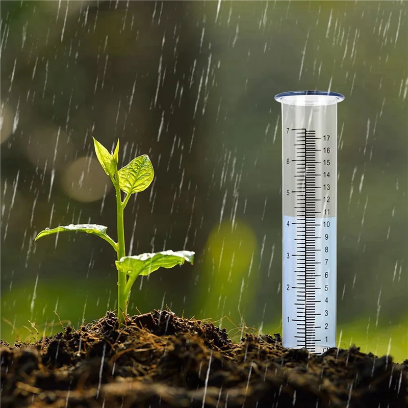A02F-4Pcs Plastic Rain Gauge Replacement Tube With 7 Inch Capacity Rain Water Gauge For Garden Yard Outdoor Qme