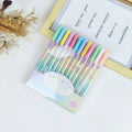 12 Colors Cute Gel Pens, 0.8 mm Fine Tip Ink Colored Gel Marker for Adult Coloring Book, Kids Drawing Art Supplies, Scrapbook Qme 12 Pcs-Rainbow