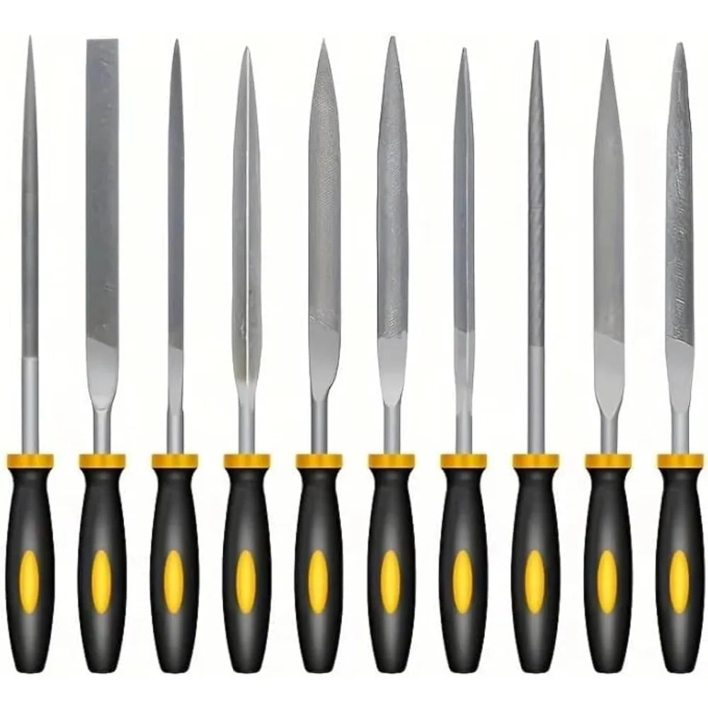 Mini Metal File Set16cm Assorted Needle Files Flat Round Triangle Half Round Hand File for Metal Wood Jewelry Polishing DIY Tool Qme
