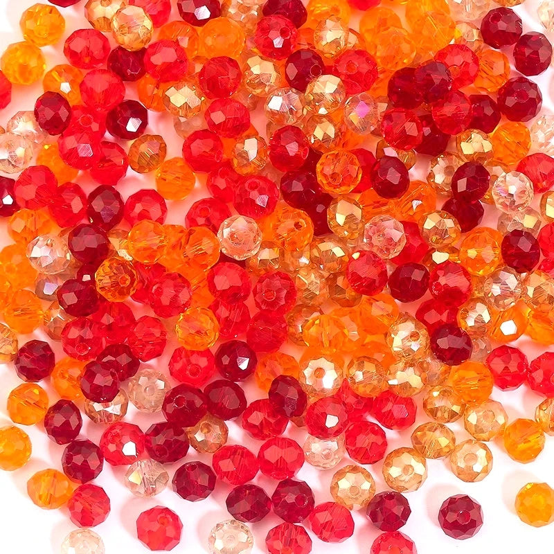 3*4mm 4*6mm Rondelle Faceted Loose Spacer Glass Beads Crystal Round Beads for Jewelry Making DIY Necklace Bracelet Accessories Qme 7 4x6mm-100pcs