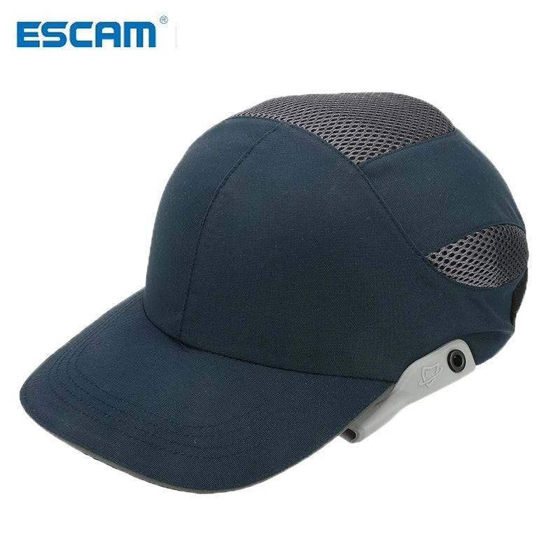 Safety Bump Cap With Reflective Stripes Lightweight and Breathable Hard Hat Head Helmet Workplace Construction Site Hat Black Qme grey