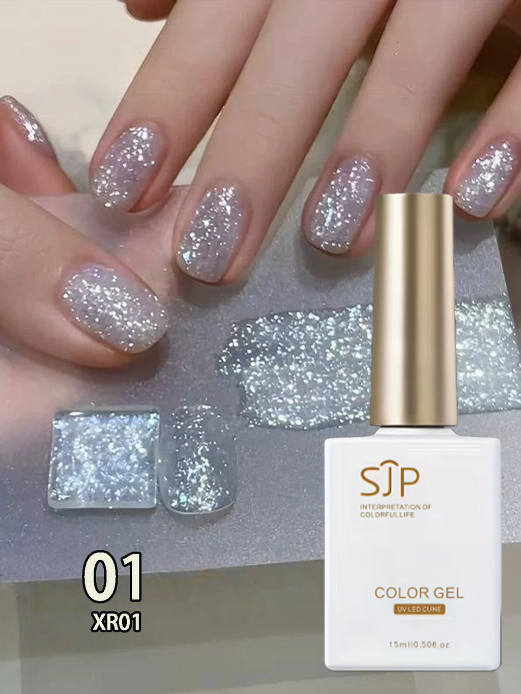 White Opal Powder Snowflake Nail Polish Gel UV Art DIY Charm Qme