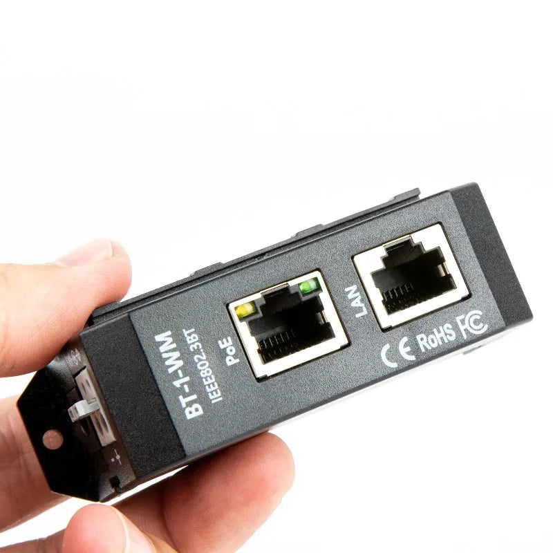 2.5G 10G Data Rate Active PoE++ Injector 90W Output DIN Rail Mounting IEEE 802.3af/at/bt 4-pair PoE For PTZ Cameras WiFi 6/6E Qme
