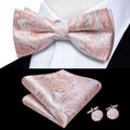 Hi-Tie Striped Black Red Mens Bow Tie Hankerchief Cufflink Pre-tied Silk Butterfly Knot Bowtie for Male Business Party Wholesale Qme S1-LH-2578