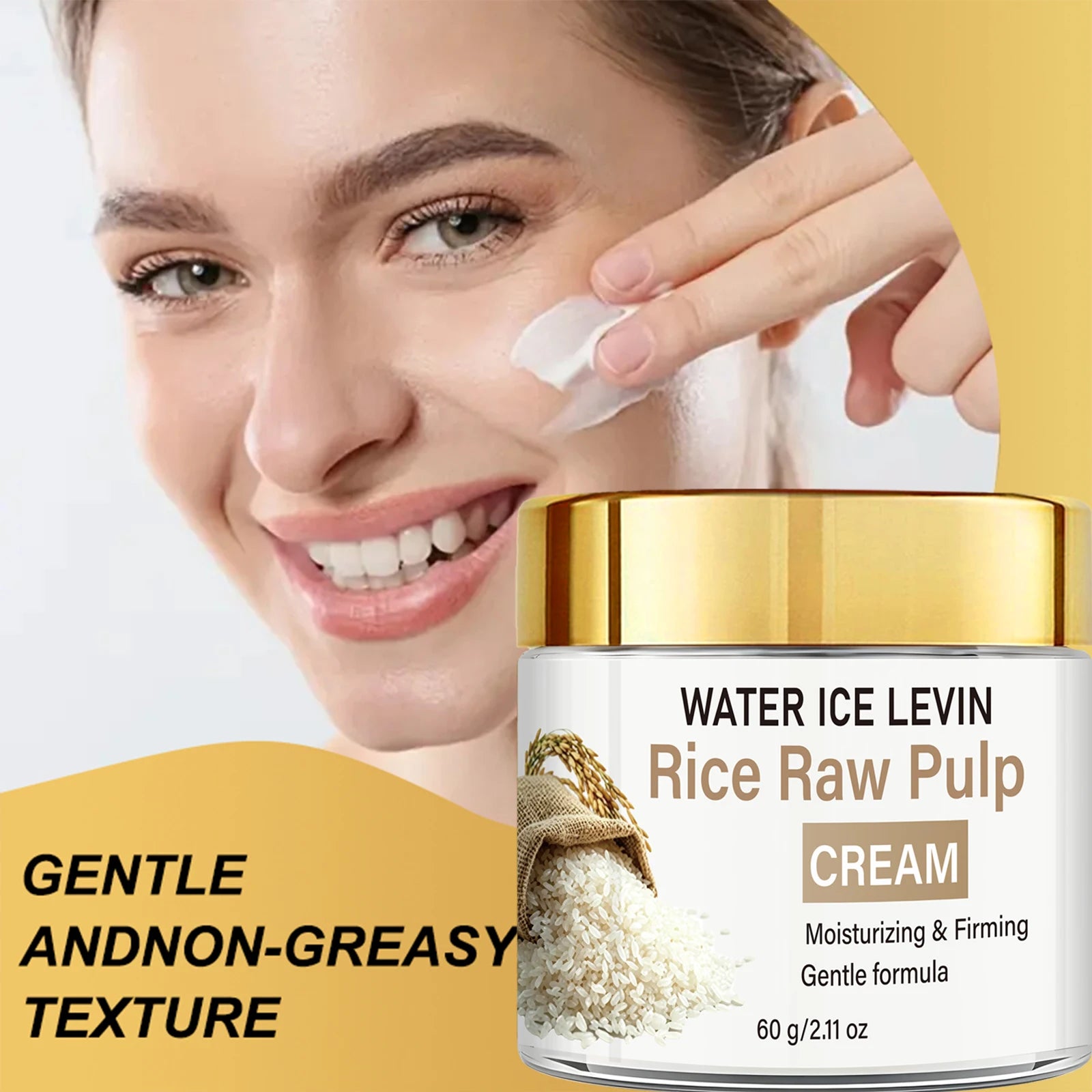Collagen & Hyaluronic Acid Rice Cream, Moisturizing & Firming Daily Facial Care Qme