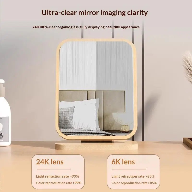 Desktop Standing Up Makeup Mirror Double Sided HD Surface Multi Angle Qme