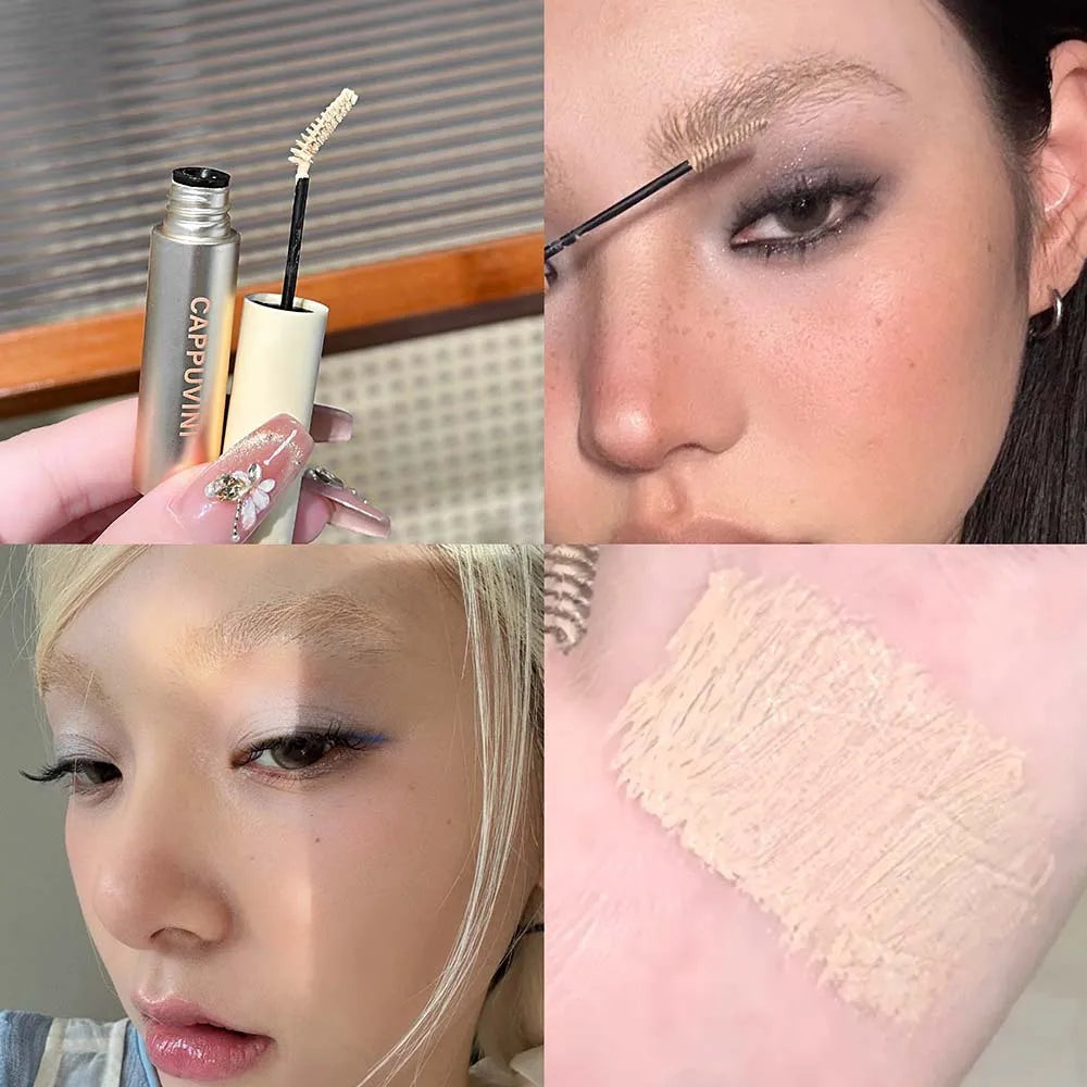 6 Colors Natural Brow Pomade, Waterproof Tinted Eyebrow Gel Cream, Soft Matte Hairy Brow Makeup with Wheat Brush Qme 01