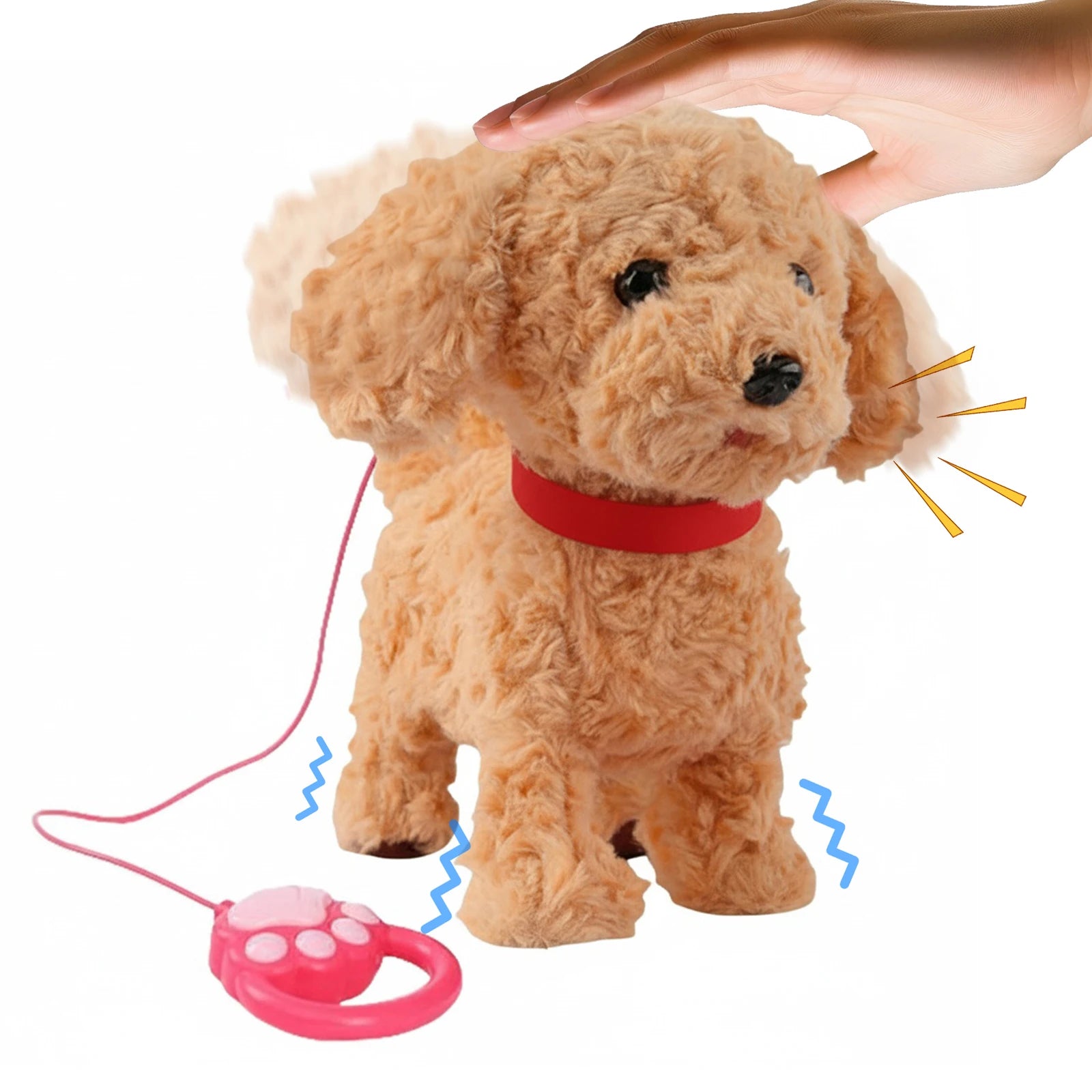 Interactive Robot Puppy Dog Toy Realistic AI Pet Electronic Soft Plush Stuffed Animal Toy for Barking And Walking Kids Gifts Qme