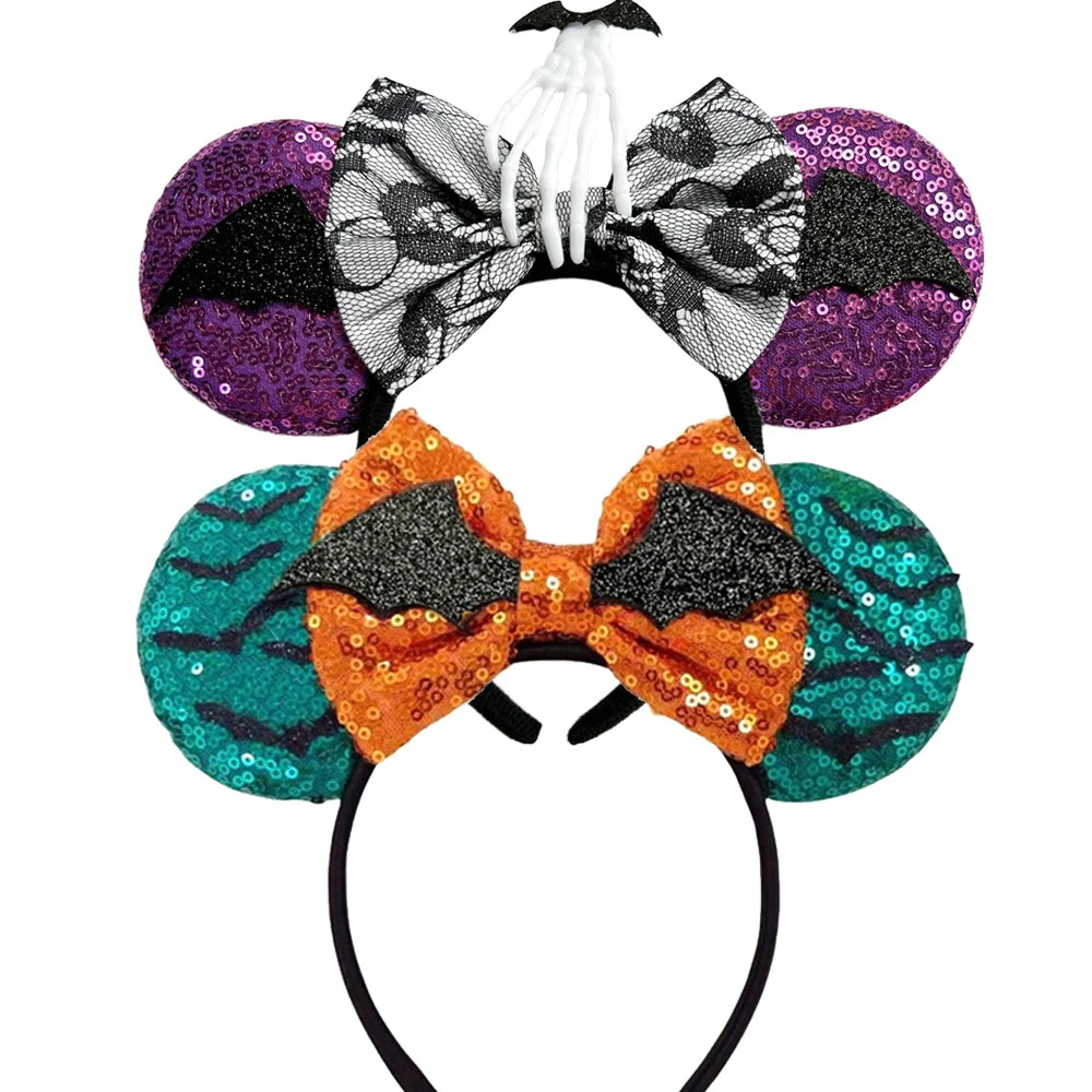 New skull Mickey Halloween Ghost Bat Skeleton Headband for Girls Women Cosplay Hairbands Mouse Ears Headbands Hair Accessorie Qme Headband 10