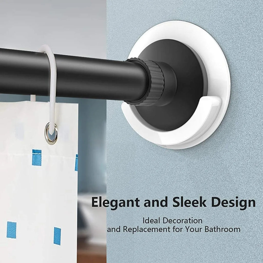 Pole Hanger Holder Anti-falling Round Rod Rod Curtain Door Curtain Shower Curtain Rod Useful Anti-slip Paste Hook Qme White