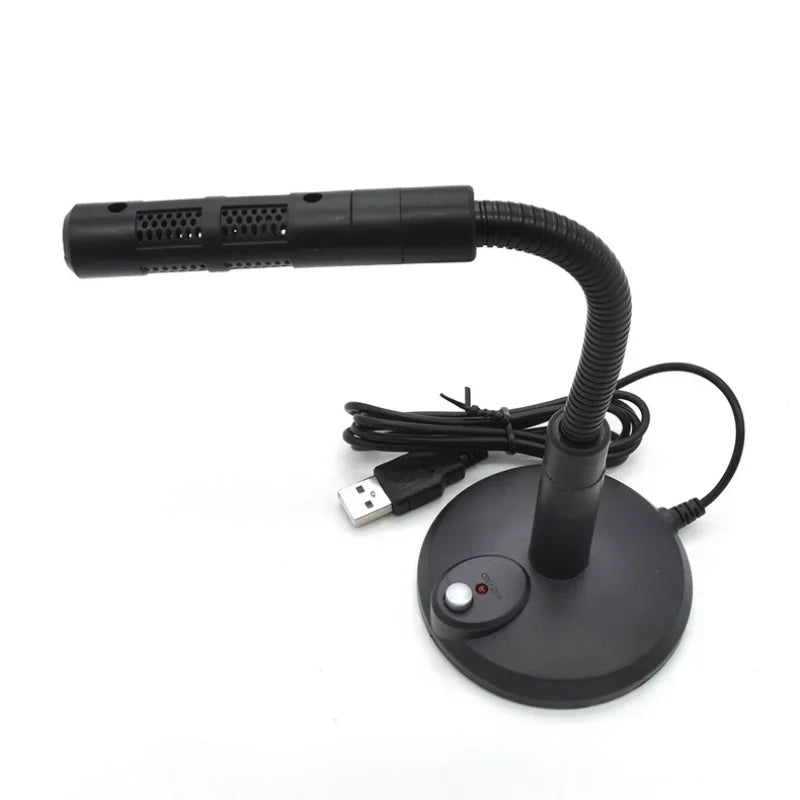 Desktop USB microphone with switch, driver-free computer microphone Qme
