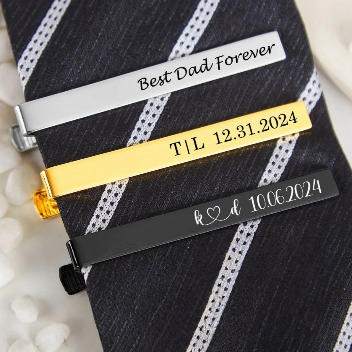 Jeshayuan Personalized Tie Clip Groomsmen Tie Bar Engraved Tie Clip Custom Tie Bar Name Tie Clip For Him Tie Clip Mens Qme