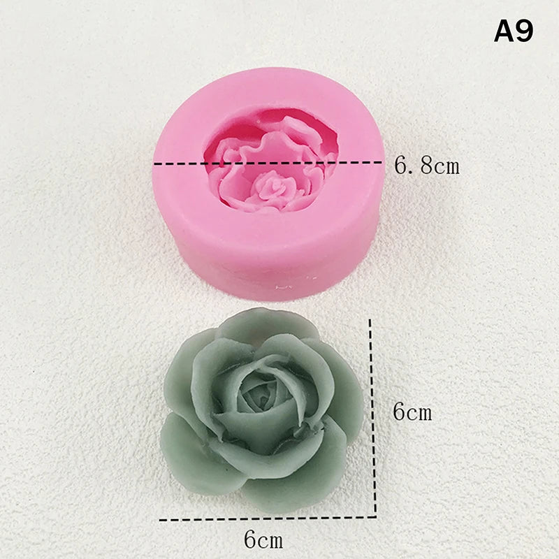 3D Beautiful Roses Silicone Mold DIY Chocolate Cake Fondant Wedding Qme A9