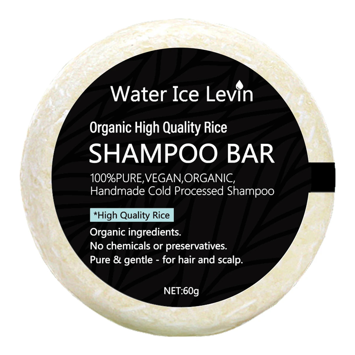 Organic High Quality Rice Shampoo Bar Handmade Cold Processed, Chemical-Free with Shea Butter & Coconut Oil for All Hair Types. Qme Milk 60g
